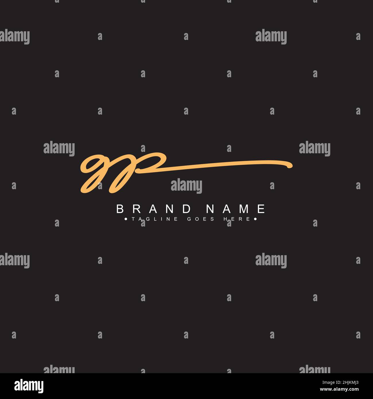 Logo initial Letter GP - logo Signature dessiné à la main - logo minimal Vector pour les initiales en mode d'écriture manuscrite Illustration de Vecteur