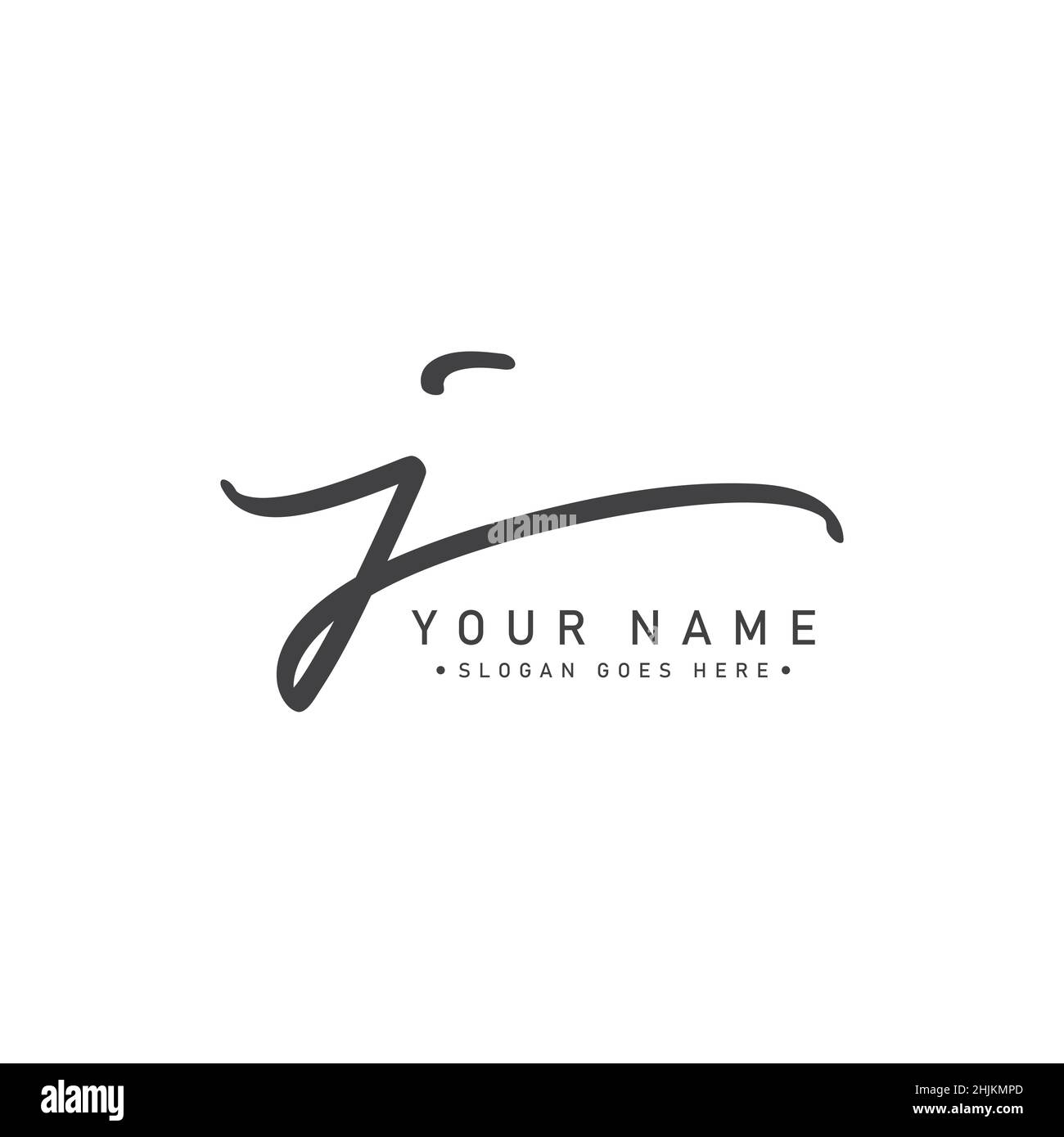 J lettre Signature logo - J lettre logo initial - le logo de l'entreprise commence par la lettre J - Signature simple logo en style manuscrit Illustration de Vecteur