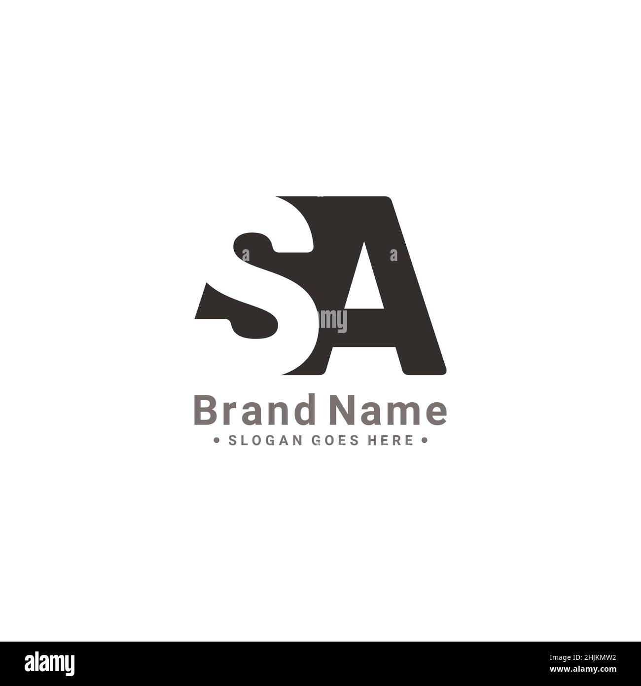 Lettre initiale logo sa - logo commercial simple pour Alphabet S et A - modèle de logo vectoriel de monogramme pour initiales de nom commercial Illustration de Vecteur
