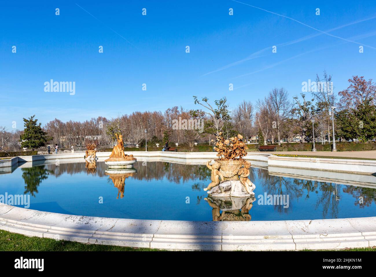 Real Sitio, Jardín del Parterre, fuente de Ceres Aranjuez, Madrid, Espagne Banque D'Images