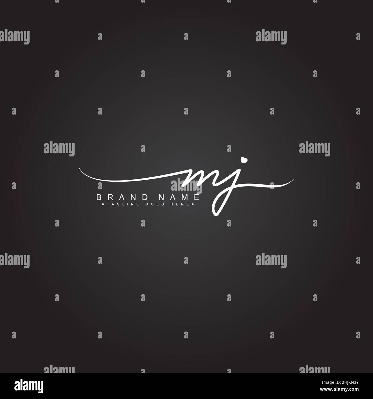 Lettre initiale logo MJ - logo Signature style dessiné à la main - logo vectoriel minimal pour les initiales en style d'écriture manuscrite Illustration de Vecteur