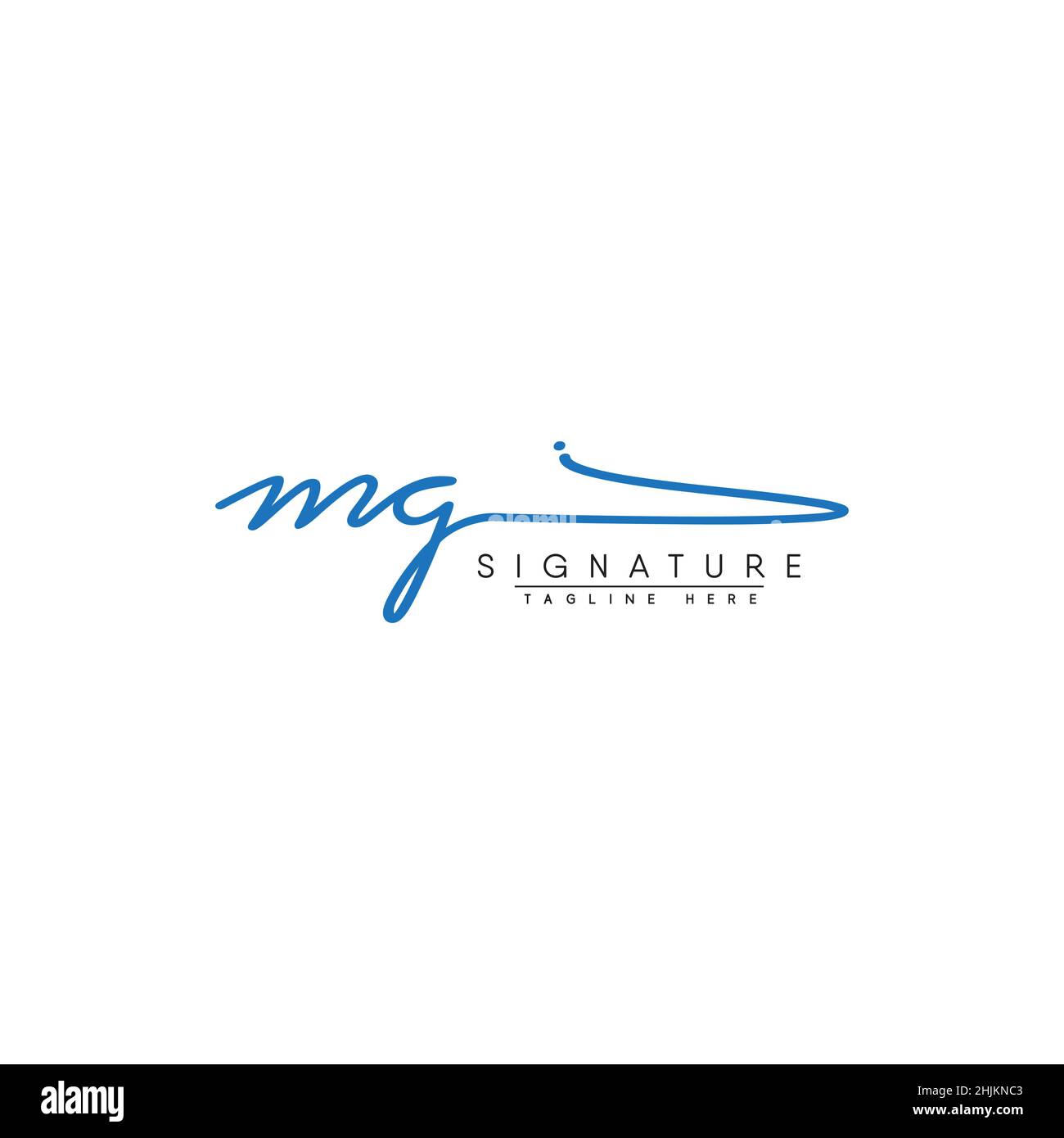 Logo initial lettre MG - logo de style de signature manuscrite - logo minimal Vector pour les initiales en style d'écriture manuscrite Illustration de Vecteur