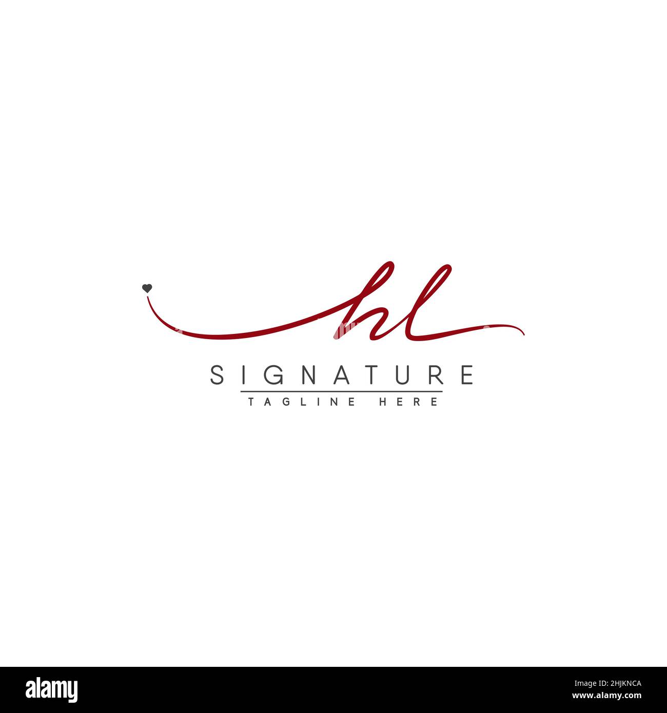 Logo lettre HL initiale - logo Signature manuscrite - logo vectoriel minimal pour les initiales manuscrites Illustration de Vecteur