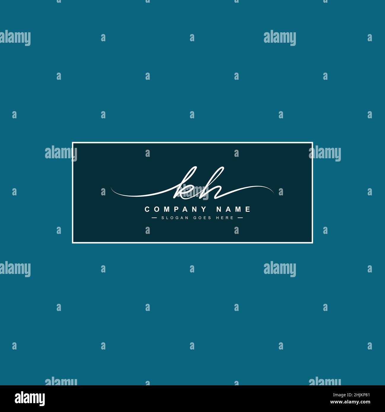 Lettre initiale logo KH - logo Signature manuscrite - logo vectoriel minimal pour les initiales en mode d'écriture manuscrite Illustration de Vecteur