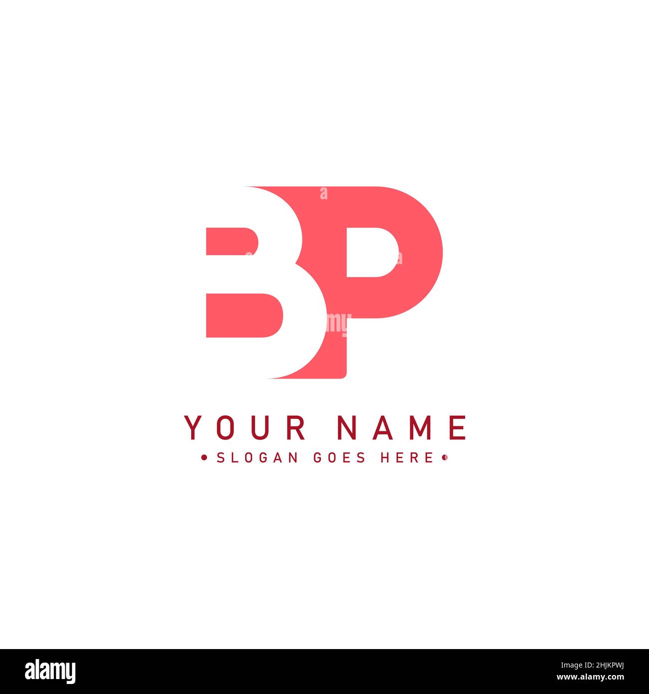 Lettre initiale logo BP - simple logo d'entreprise pour les lettres B et P - modèle de logo vectoriel de monogramme pour les initiales de nom d'entreprise Illustration de Vecteur