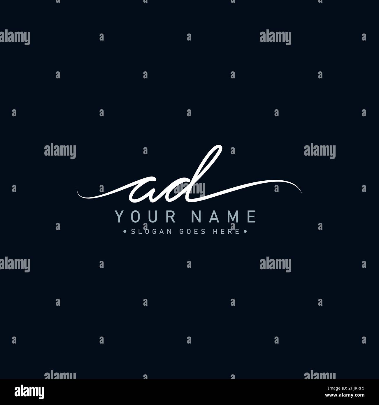 Logo AD de la lettre initiale - logo Signature dessiné à la main - logo vectoriel minimal pour les initiales en mode d'écriture manuscrite Illustration de Vecteur