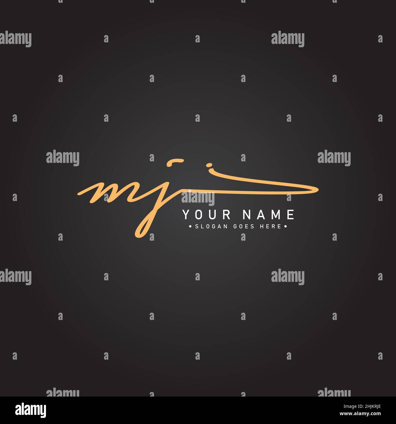 Logo MJ de la lettre initiale - logo de style Signature manuscrit - logo vectoriel minimal pour les initiales en style d'écriture manuscrite Illustration de Vecteur