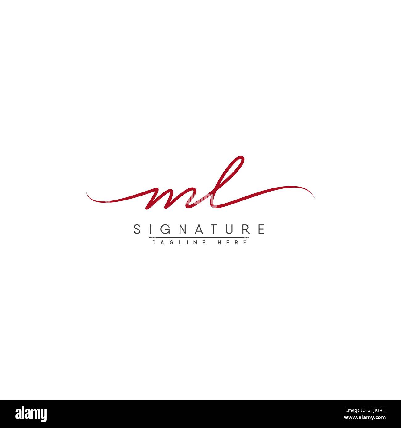 Logo initial lettre ML - logo de style Signature dessiné à la main - logo minimal Vector pour les initiales en style d'écriture manuscrite Illustration de Vecteur