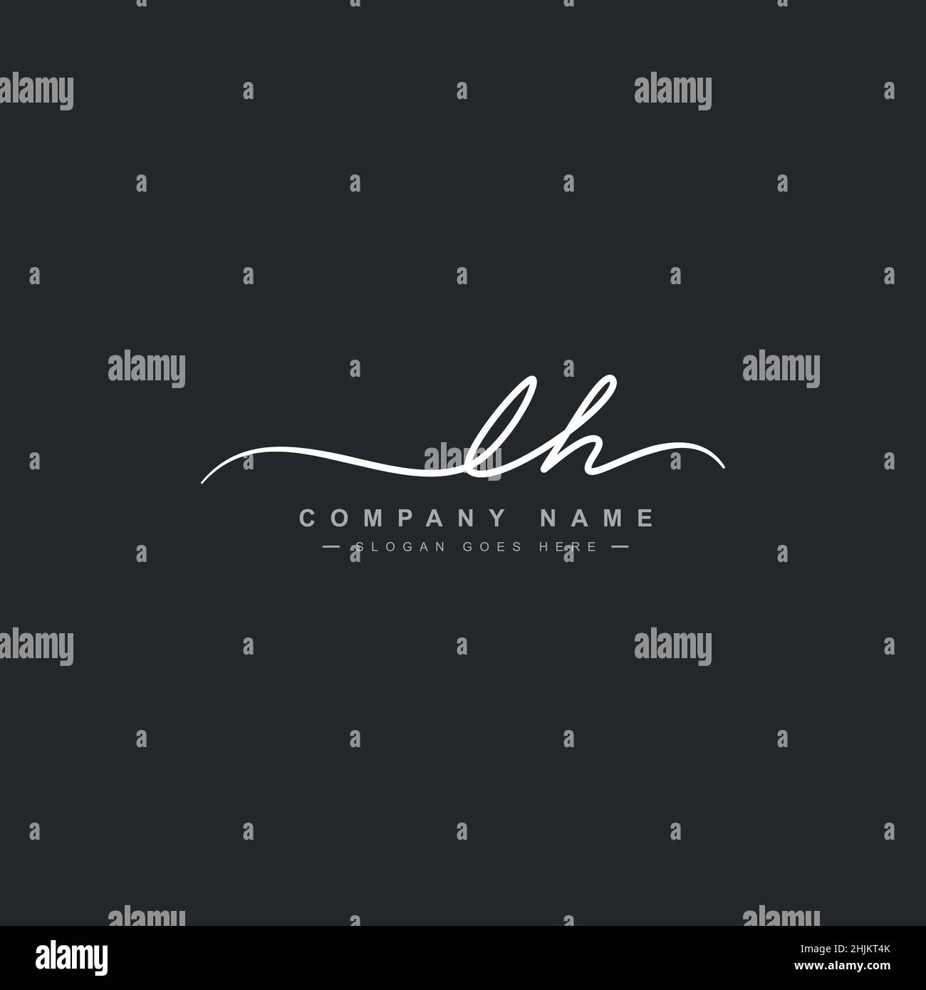 Logo lettre initiale LH - logo Signature manuscrite - logo vectoriel minimal pour les initiales manuscrites Illustration de Vecteur