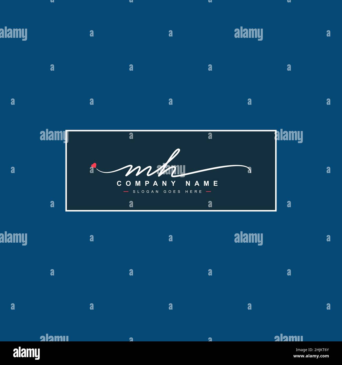 Logo initial lettre MH - logo de style Signature dessiné à la main - logo minimal Vector pour les initiales en style d'écriture manuscrite Illustration de Vecteur
