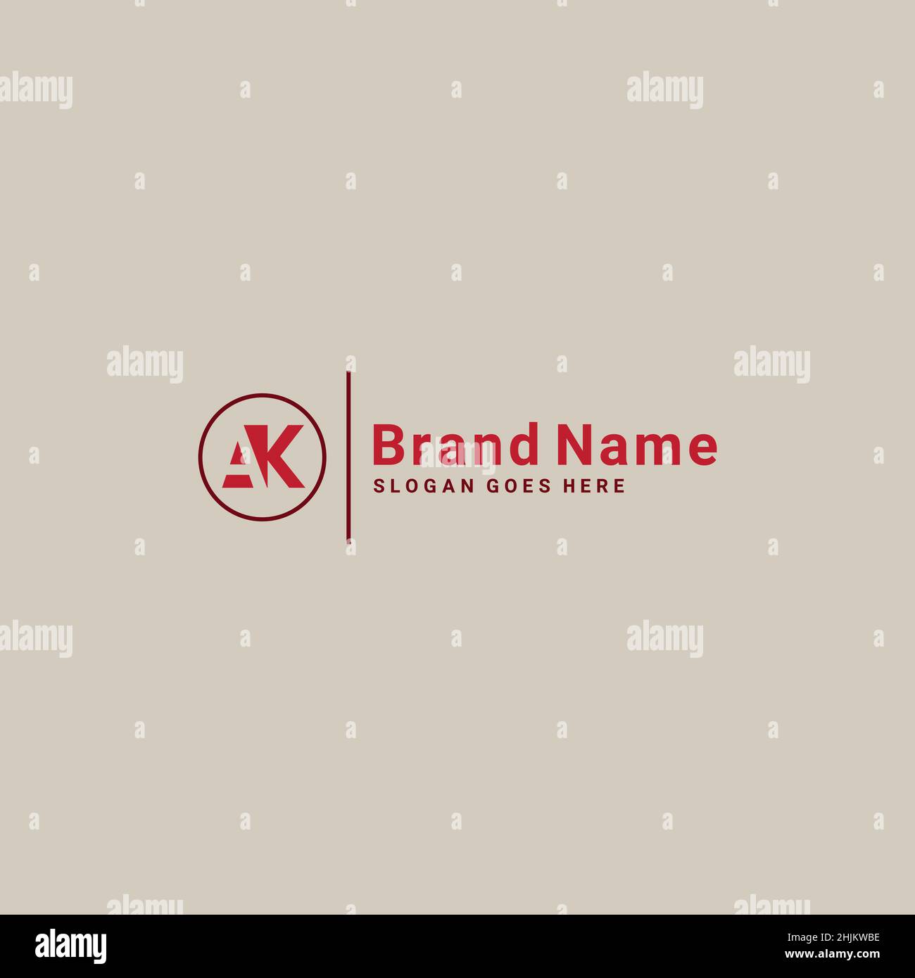 Lettre initiale logo AK - logo minimal pour les lettres a et K - modèle de logo vectoriel de monogramme pour les initiales de nom d'entreprise Illustration de Vecteur