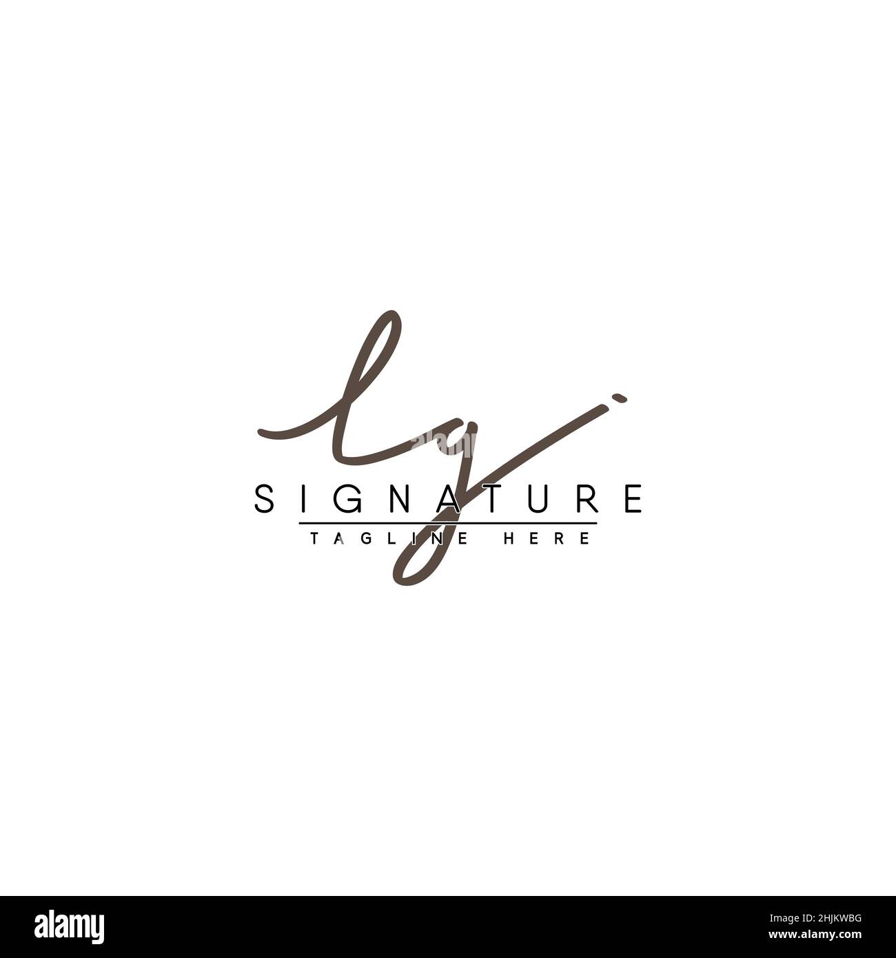 Lettre initiale logo LG - logo de style Signature dessiné à la main - logo vectoriel minimal pour les initiales en style d'écriture manuscrite Illustration de Vecteur