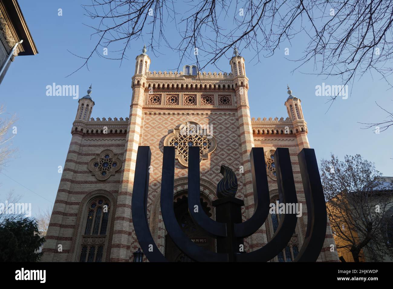 Bucarest, Roumanie - 24 janvier 2022 : le Temple de Corail, synagogue située à Bucarest, Roumanie. Banque D'Images