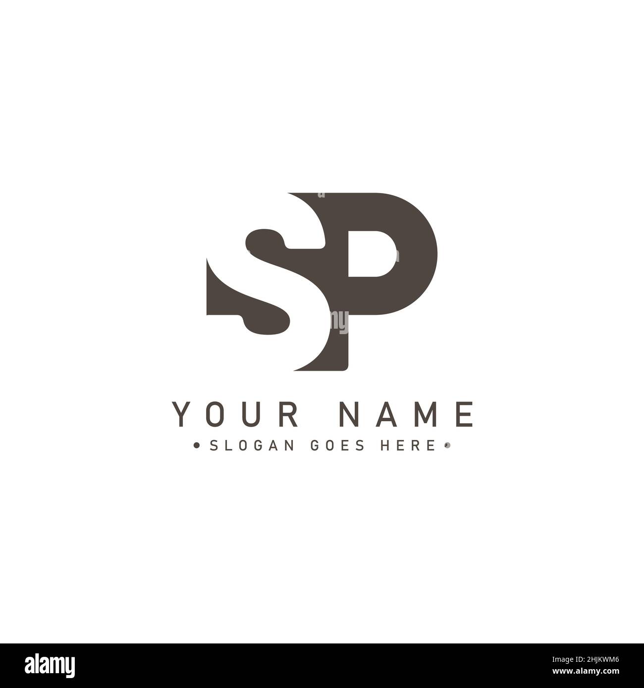 Lettre initiale logo SP - simple logo d'entreprise pour Alphabet S et P - modèle de logo vectoriel de monogramme pour initiales de nom d'entreprise Illustration de Vecteur