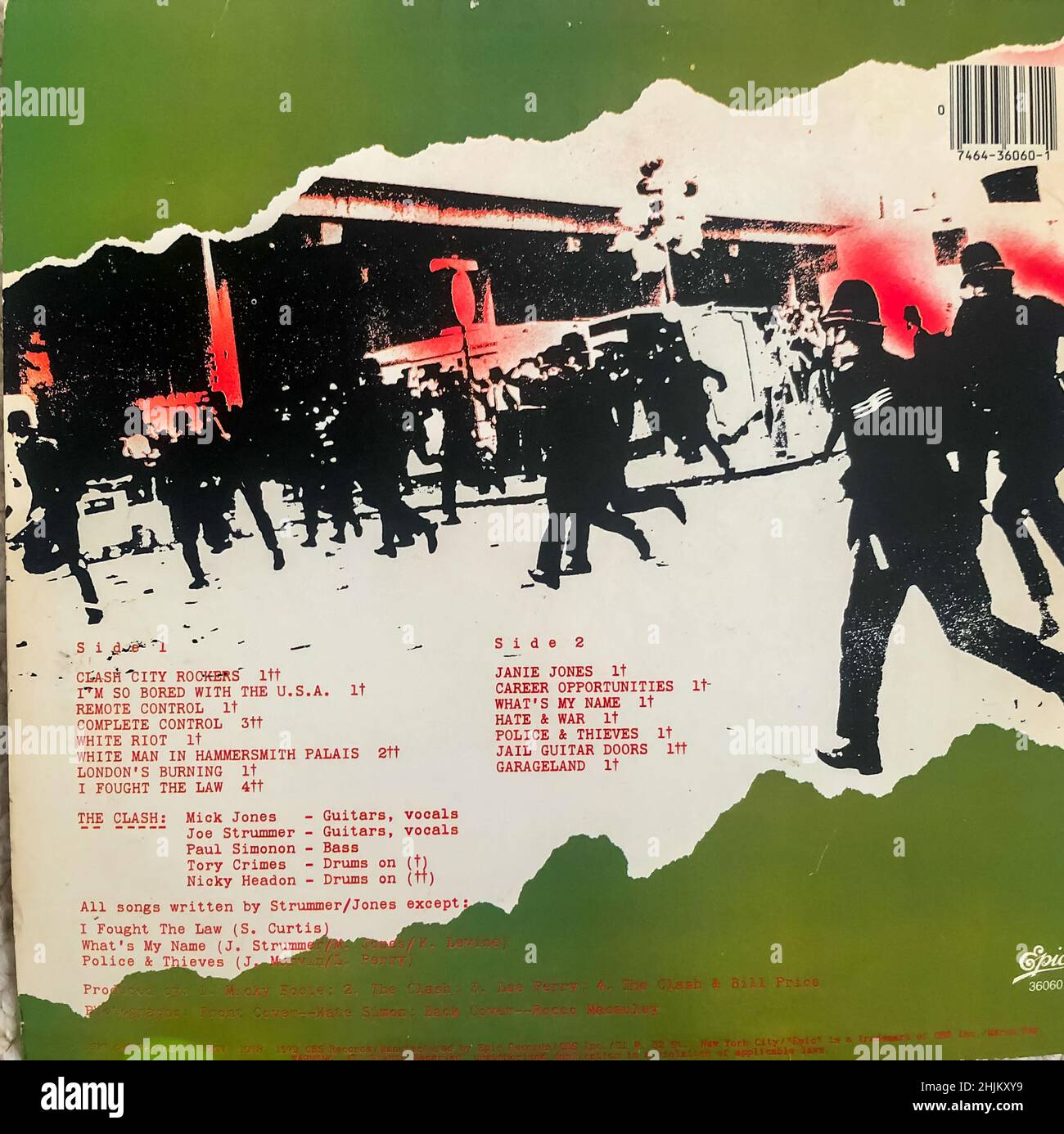 The Clash, Punk Rock Album Music Collection, Epic CBS Records, 1970s punks Banque D'Images