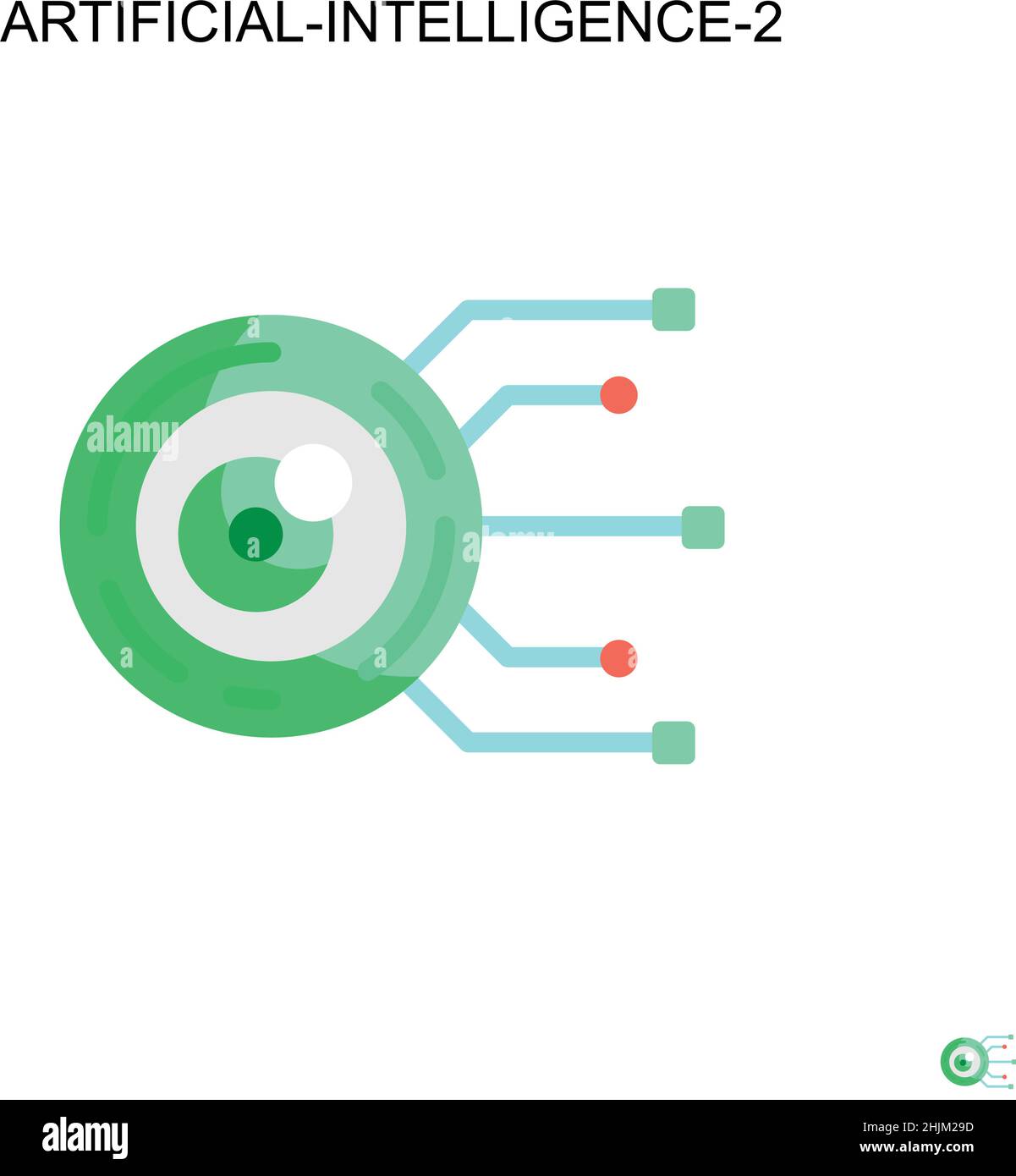 Icône de vecteur simple d'intelligence artificielle-2.Modèle de conception de symbole d'illustration pour élément d'interface utilisateur Web mobile. Illustration de Vecteur