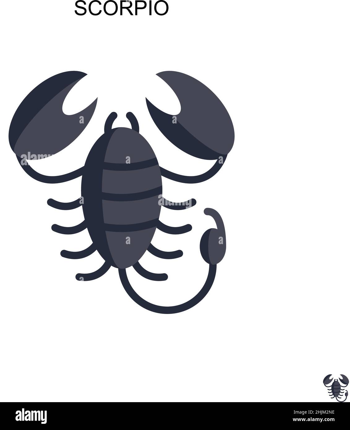 Icône de vecteur simple Scorpion.Modèle de conception de symbole d'illustration pour élément d'interface utilisateur Web mobile. Illustration de Vecteur
