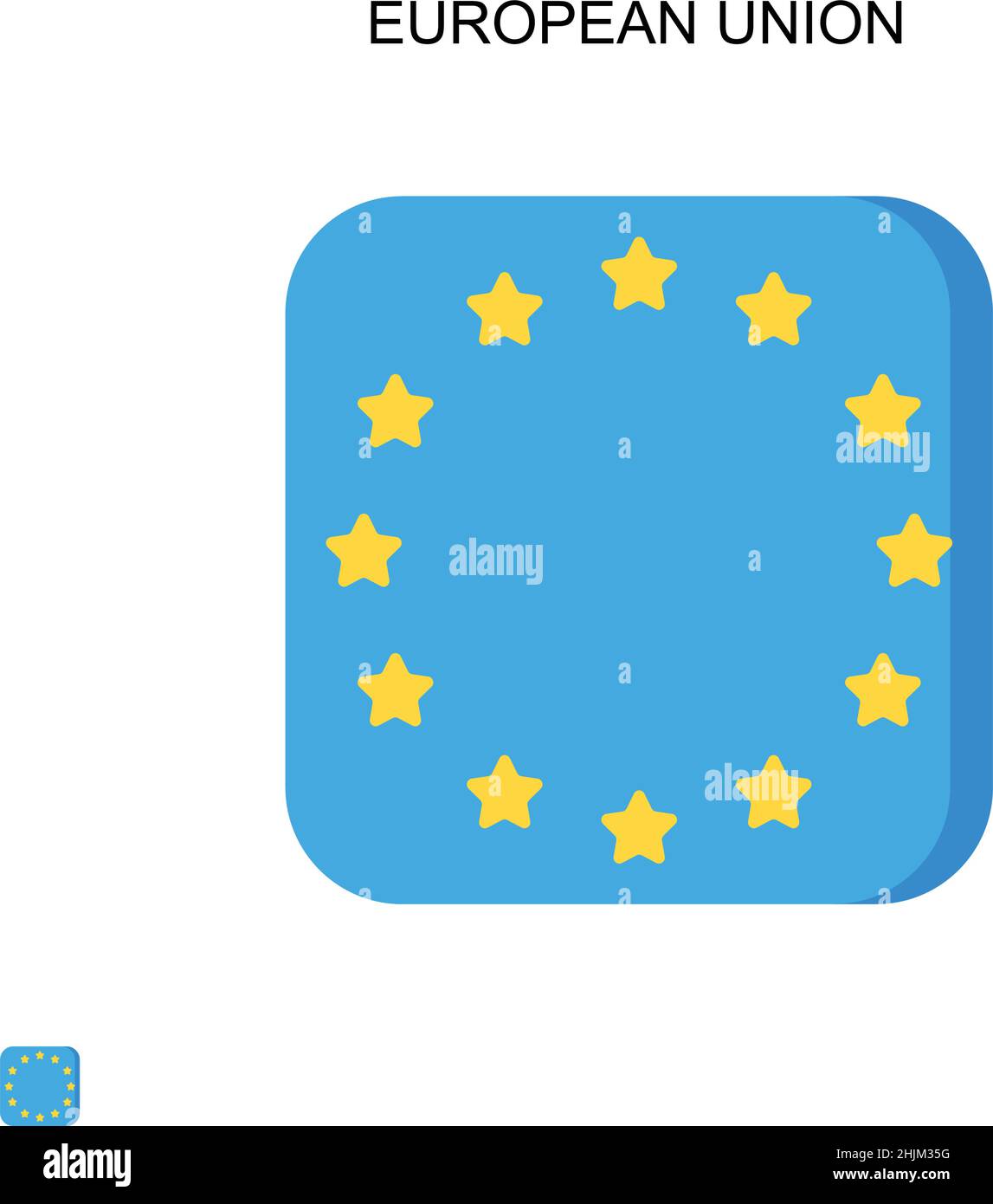 Icône de vecteur simple de l'Union européenne.Modèle de conception de symbole d'illustration pour élément d'interface utilisateur Web mobile. Illustration de Vecteur