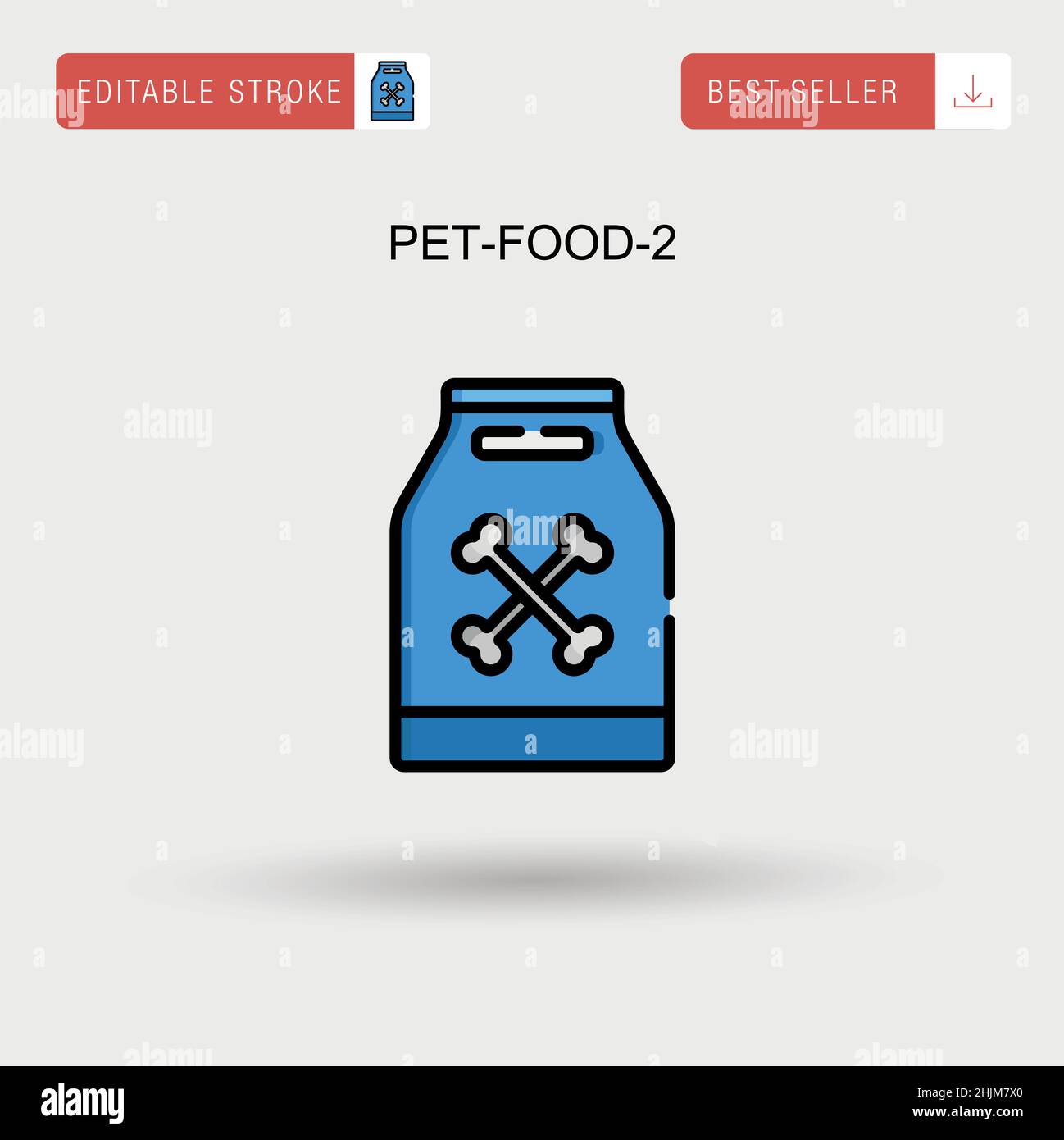Icône vecteur simple PET-food-2. Illustration de Vecteur