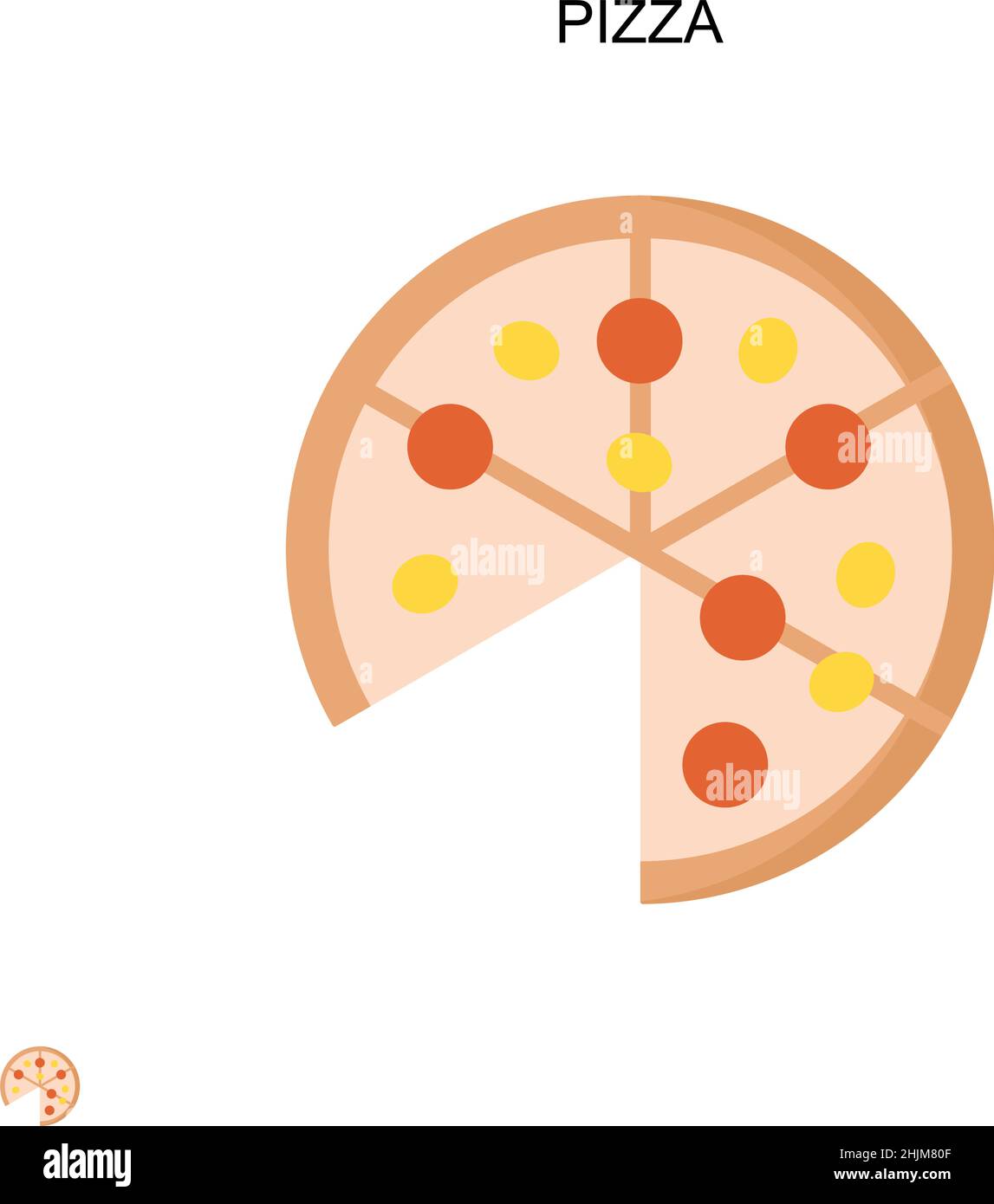 Icône de vecteur simple de pizza.Modèle de conception de symbole d'illustration pour élément d'interface utilisateur Web mobile. Illustration de Vecteur