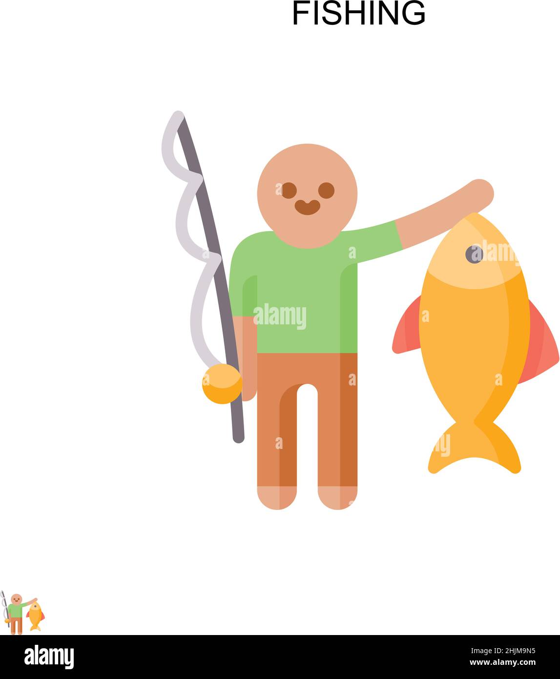 Icône de vecteur simple de pêche.Modèle de conception de symbole d'illustration pour élément d'interface utilisateur Web mobile. Illustration de Vecteur