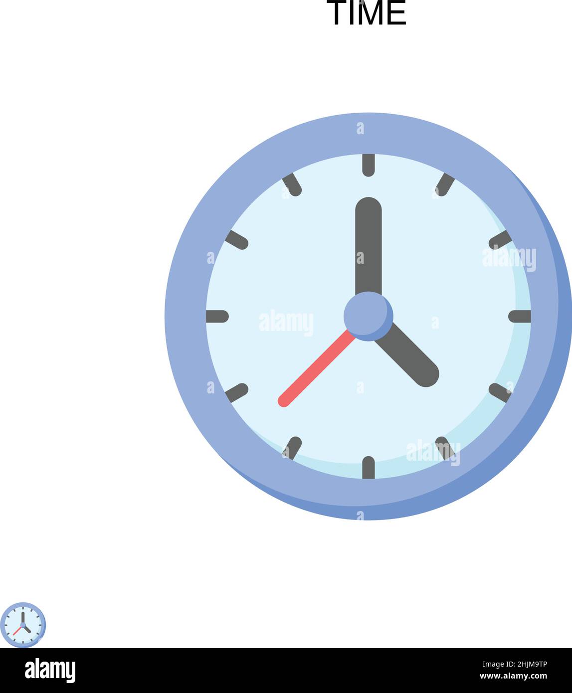 Icône vecteur simple temps.Modèle de conception de symbole d'illustration pour élément d'interface utilisateur Web mobile. Illustration de Vecteur