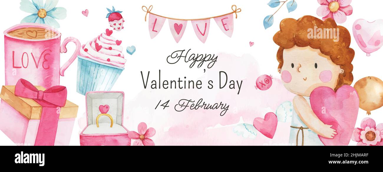 vente réaliste saint-valentin bannières horizontales ensemble design vectoriel illustration dessin vectoriel illustration vectorielle Illustration de Vecteur