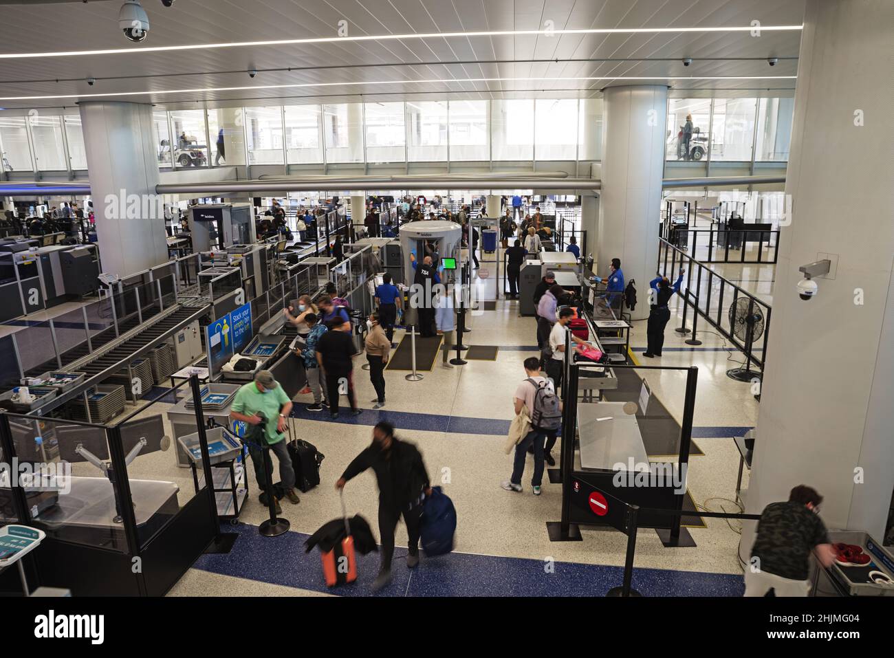 Zone de contrôle de la TSA à l'aéroport de LAX Banque D'Images