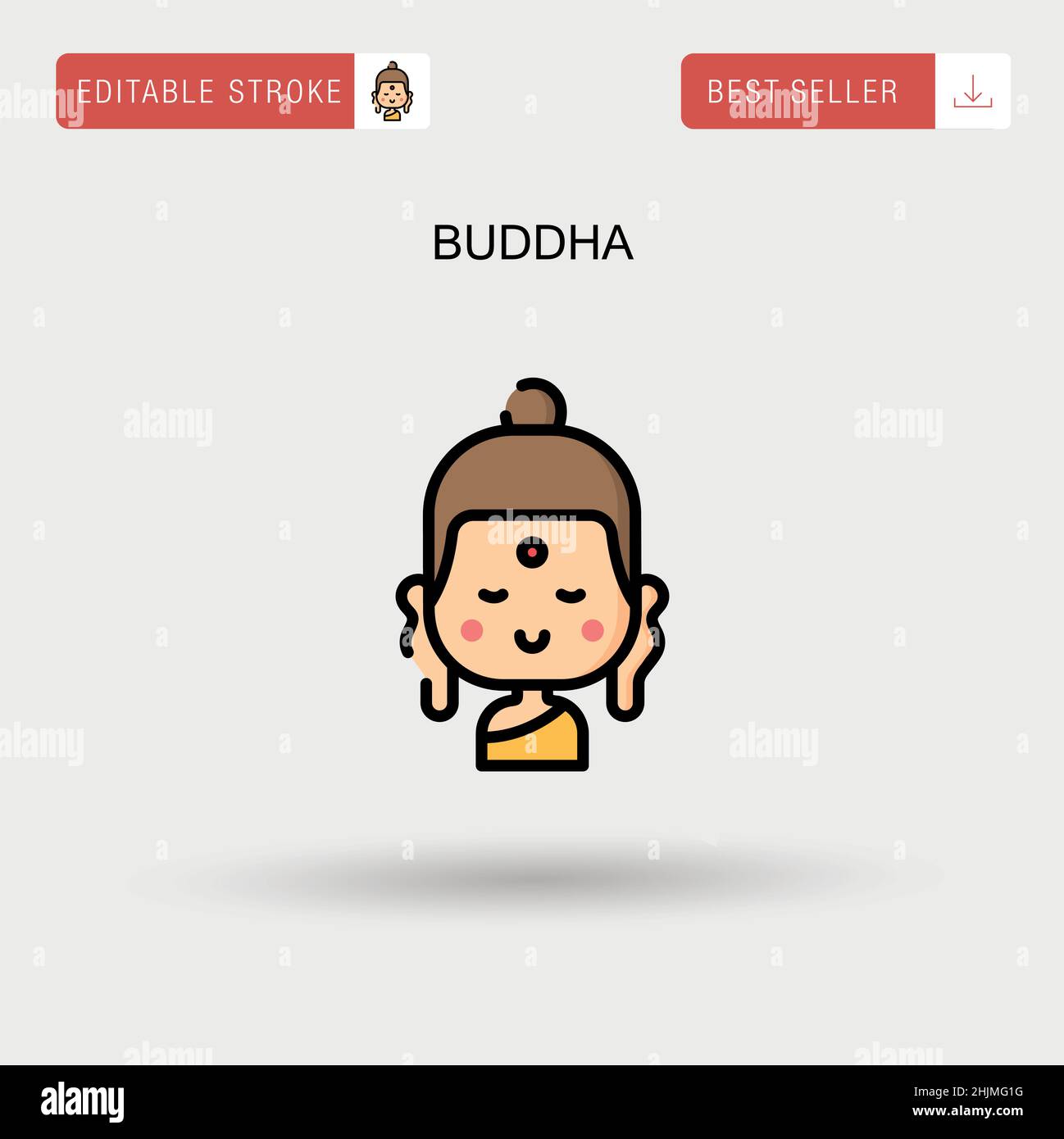 Icône de vecteur simple de Bouddha. Illustration de Vecteur