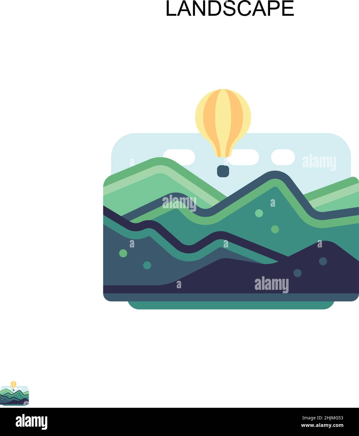 Icône de vecteur simple paysage.Modèle de conception de symbole d'illustration pour élément d'interface utilisateur Web mobile. Illustration de Vecteur