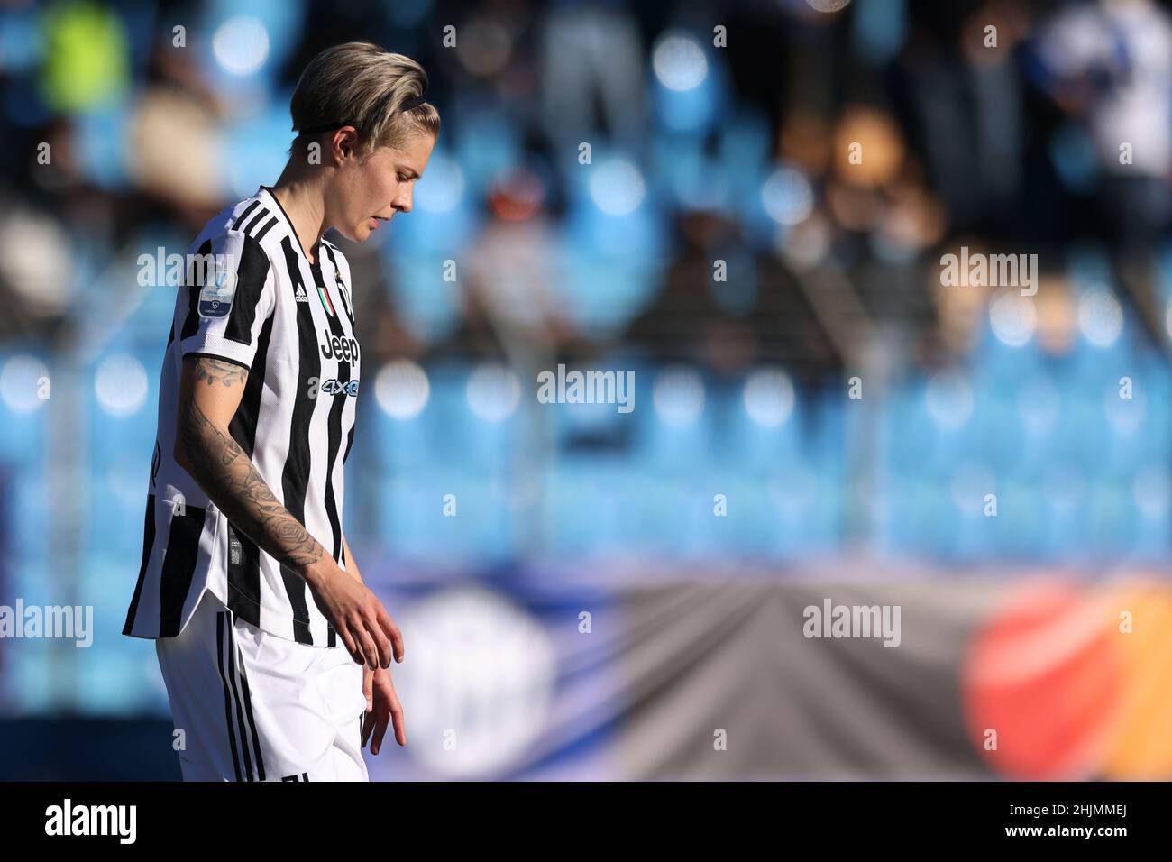 Lecco, Italie, 30th janvier 2022.Lina Hurtig de Juventus réagit pendant le match de coppa Italia Femminile au Stadio Mario Rigamonti, Lecco.Le crédit photo devrait se lire: Jonathan Moscrop / Sportimage Banque D'Images