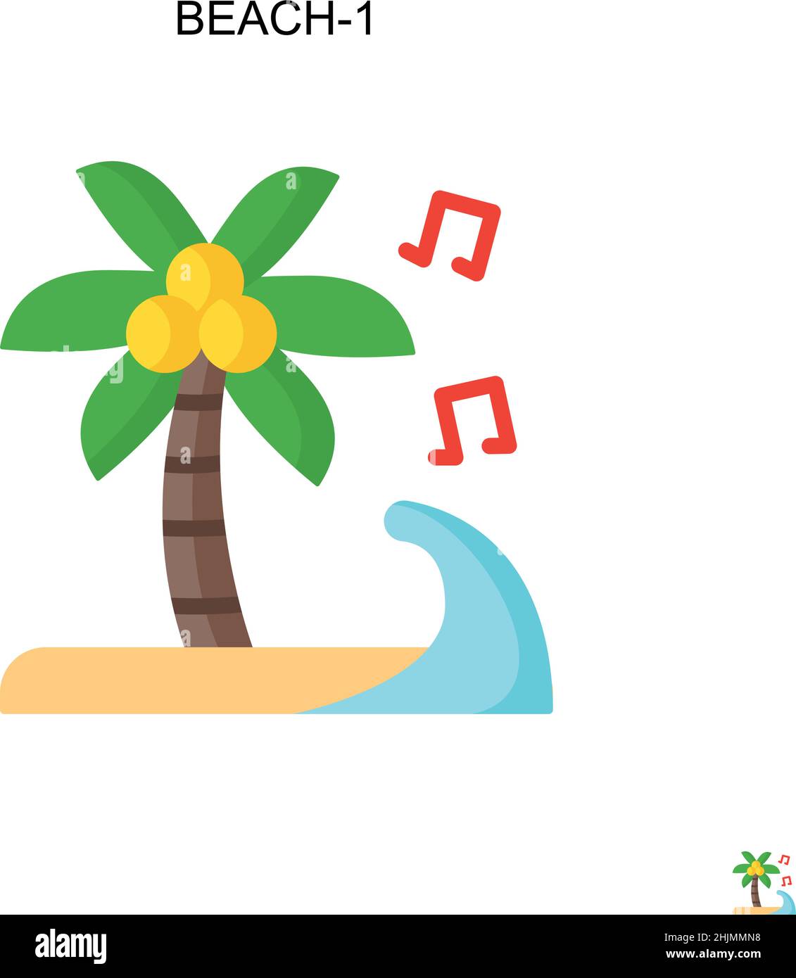 Icône de vecteur simple Beach-1.Modèle de conception de symbole d'illustration pour élément d'interface utilisateur Web mobile. Illustration de Vecteur