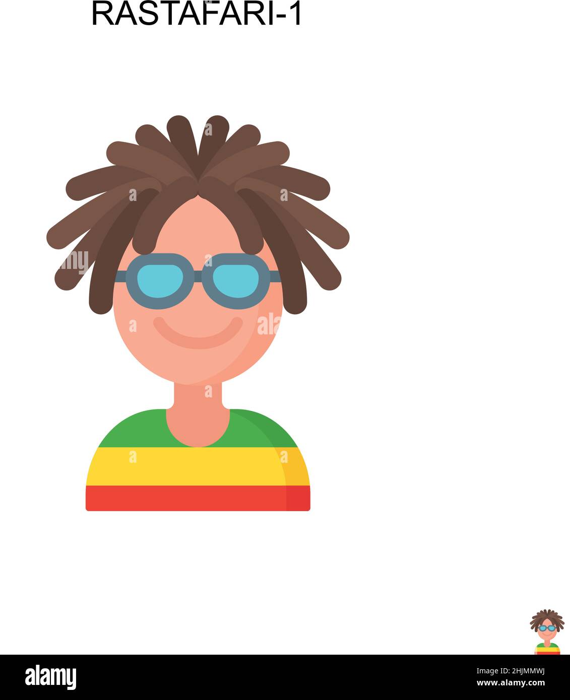 Icône de vecteur simple Rastafari-1.Modèle de conception de symbole d'illustration pour élément d'interface utilisateur Web mobile. Illustration de Vecteur