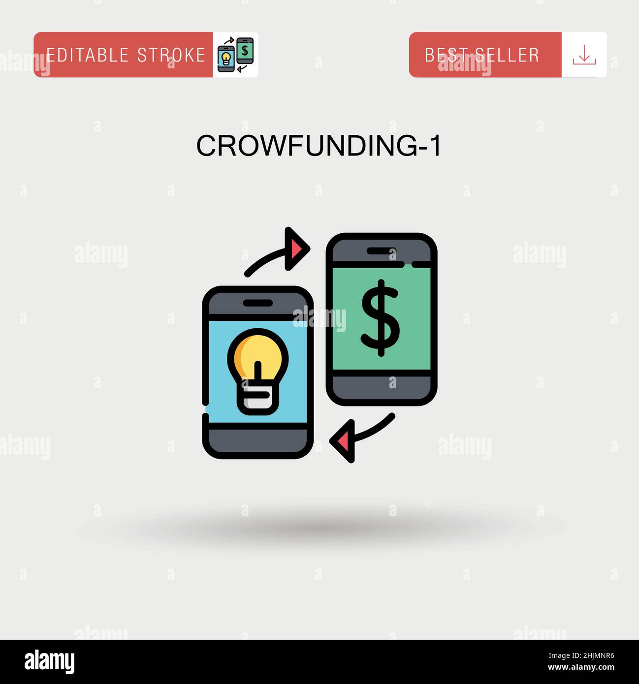 Icône de vecteur simple Crowfinançant-1. Illustration de Vecteur