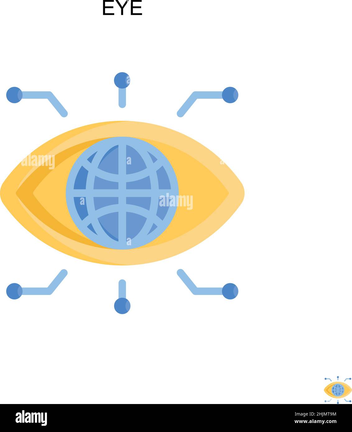 Icône de vecteur simple œil.Modèle de conception de symbole d'illustration pour élément d'interface utilisateur Web mobile. Illustration de Vecteur