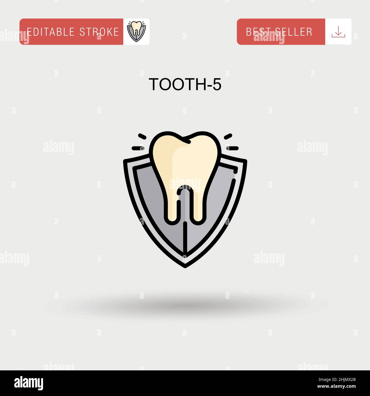 Icône de vecteur simple tooth-5. Illustration de Vecteur