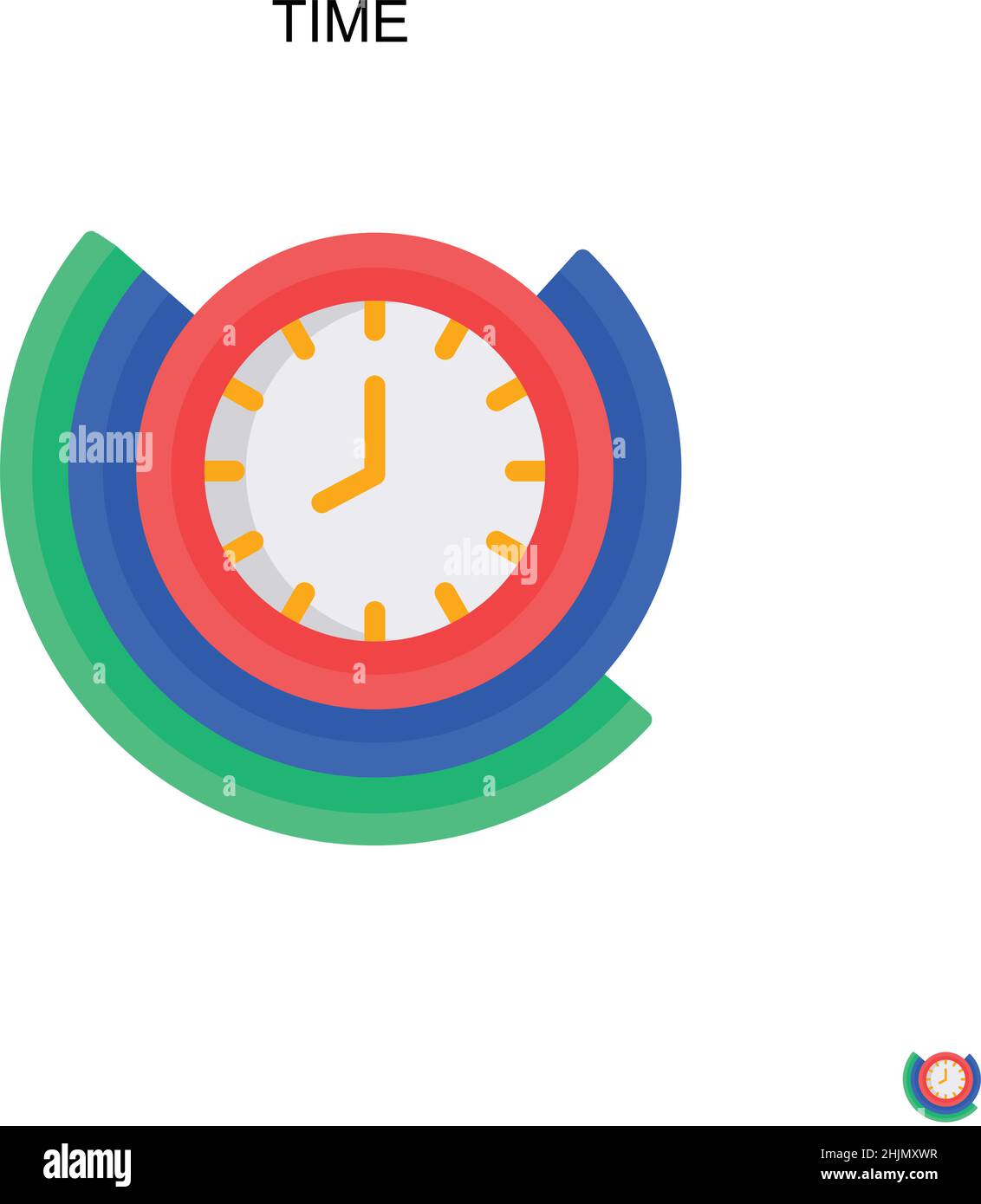 Icône vecteur simple temps.Modèle de conception de symbole d'illustration pour élément d'interface utilisateur Web mobile. Illustration de Vecteur