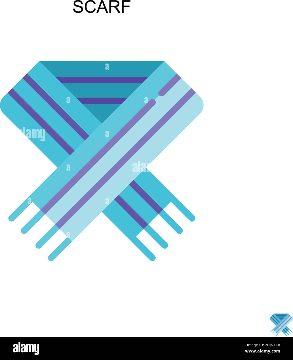 Icône vecteur simple de l'écharpe.Modèle de conception de symbole d'illustration pour élément d'interface utilisateur Web mobile. Illustration de Vecteur