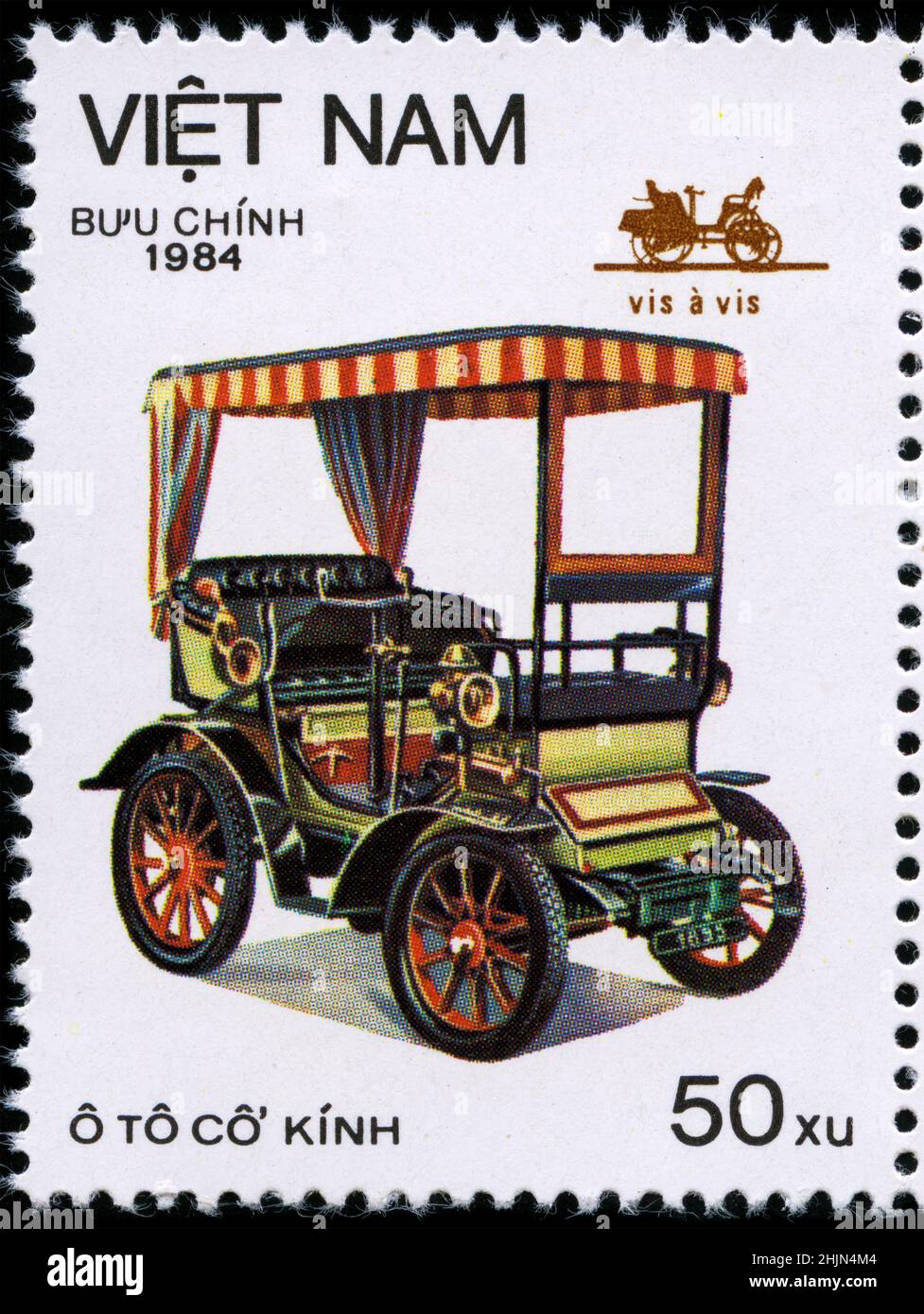 Timbre-poste du Vietnam dans la série Old automobiles publié en 1984 Banque D'Images