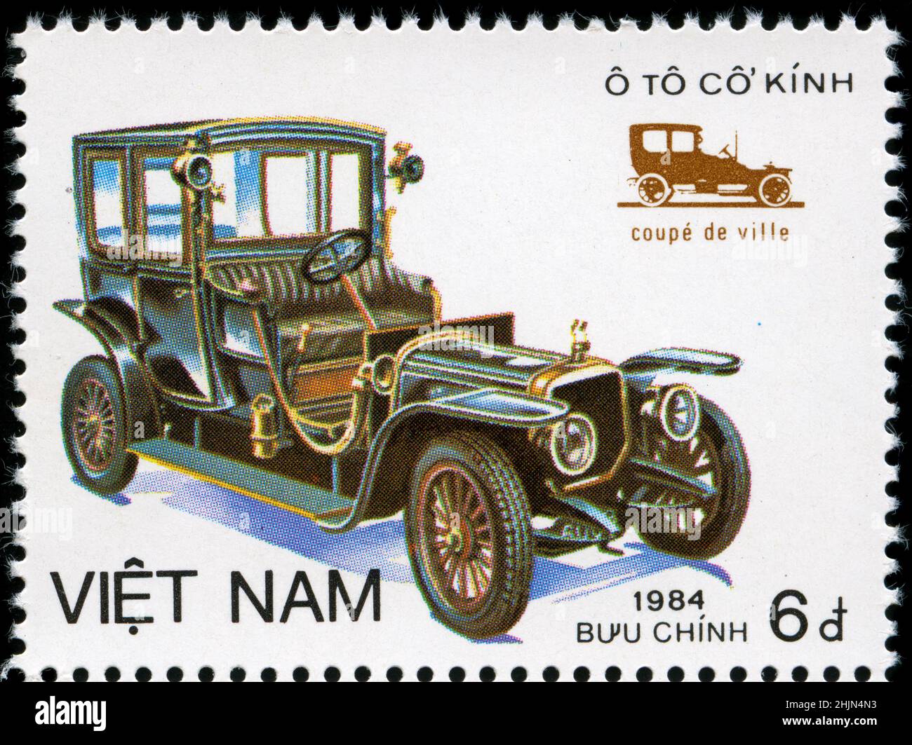 Timbre-poste du Vietnam dans la série Old automobiles publié en 1984 Banque D'Images