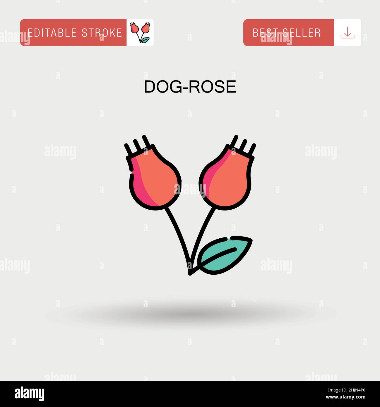 Icône de vecteur simple Dog-rose. Illustration de Vecteur