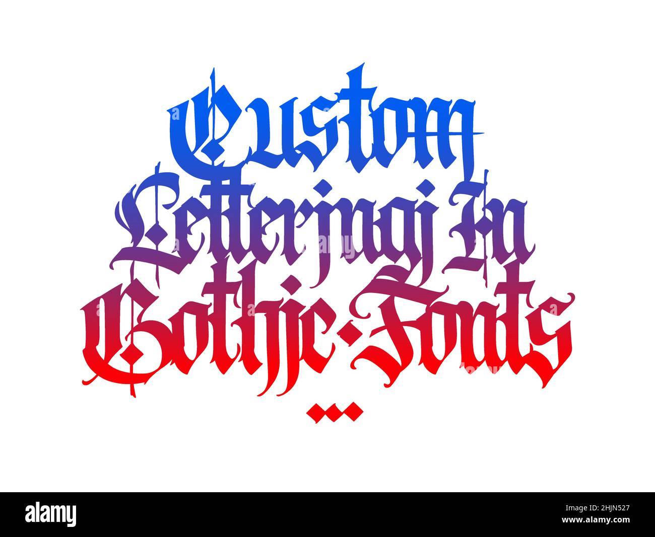 Lettrage de style gothique.Vecteur.Police gothique ancienne germanique.Lettres latines médiévales.Calligraphie et lettrage.Design pour tissus et emballages. Illustration de Vecteur