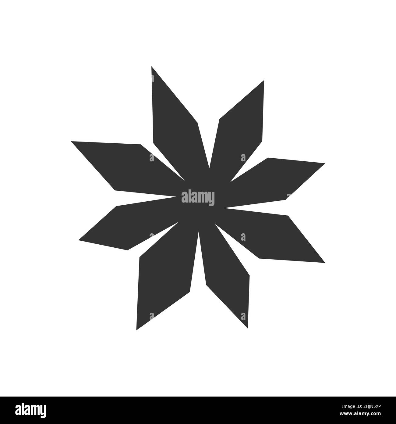 Illustration plate isolée vectorielle avec image simplifiée de l'étoile anisée.Forme noire.Arrière-plan blanc Illustration de Vecteur