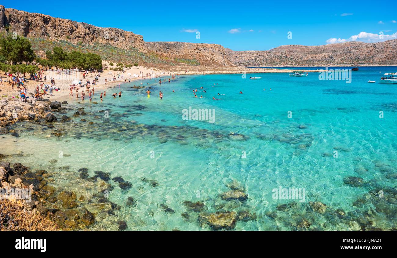 Plage de l'île Imeri Gramvousa.Crète, Grèce Banque D'Images