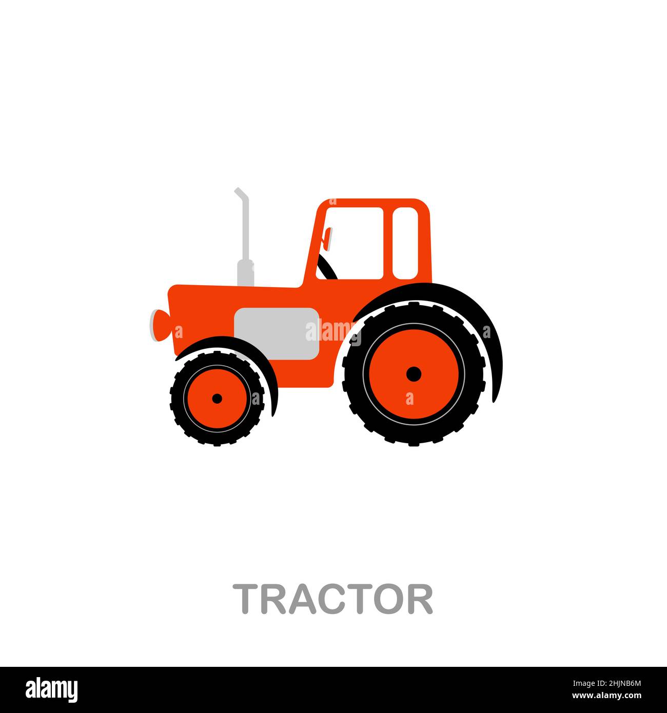 Icône tracteur à plat.Panneau d'élément de couleur de la collection de transport.Icône tracteur plat pour la conception Web, les infographies et bien plus encore. Illustration de Vecteur