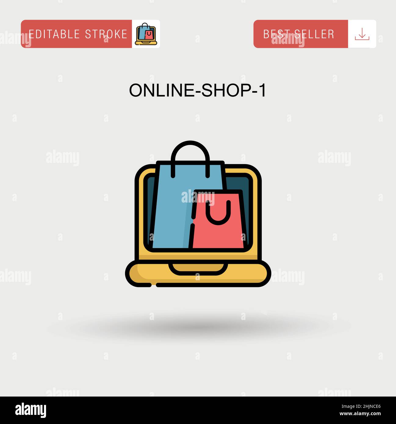 Online-shop-1 icône de vecteur simple. Illustration de Vecteur