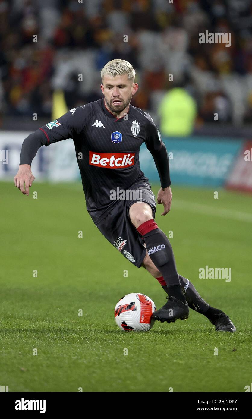 Caio Henrique de Monaco pendant la coupe française, ronde de 16 match de football entre RC Lens et AS Monaco le 30 janvier 2022 au Stade Bolaert-Delelis à Lens, France - photo: Jean Catuffe/DPPI/LiveMedia Banque D'Images