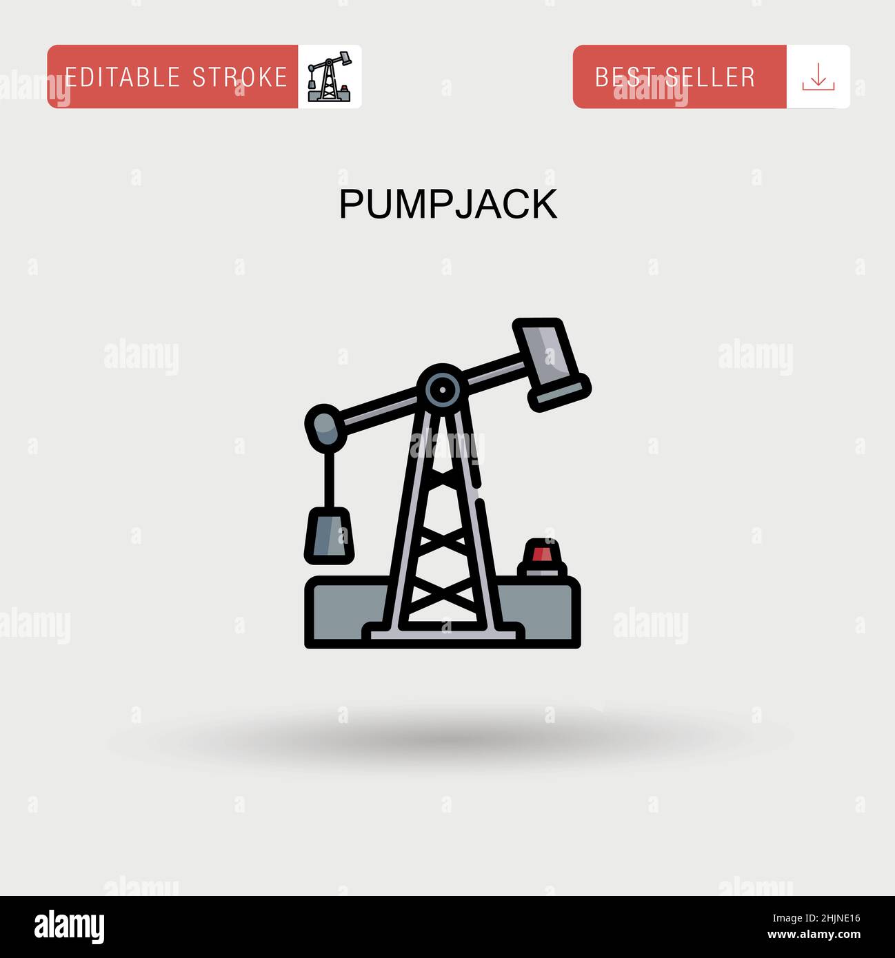 Icône de vecteur simple Pumpjack. Illustration de Vecteur