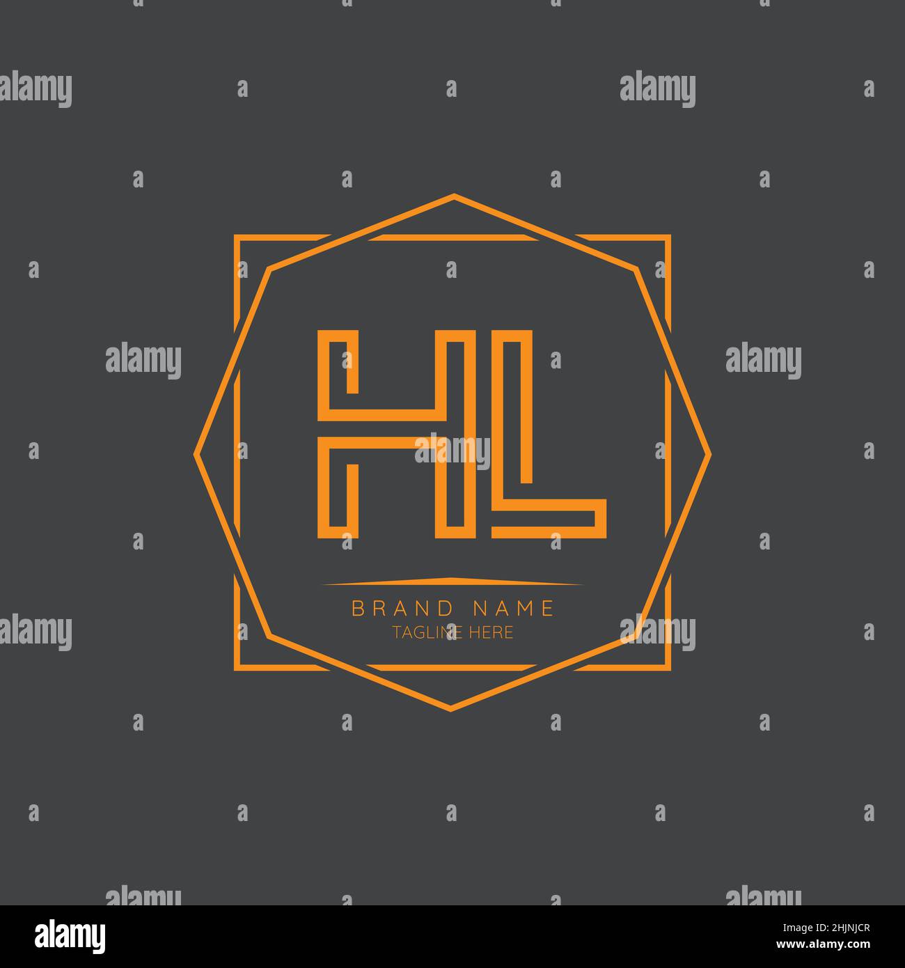 Éléments de conception du logo de la lettre initiale de Creative HL.Modèle moderne minimaliste de design vectoriel de logo de lettre d'affaires. Illustration de Vecteur
