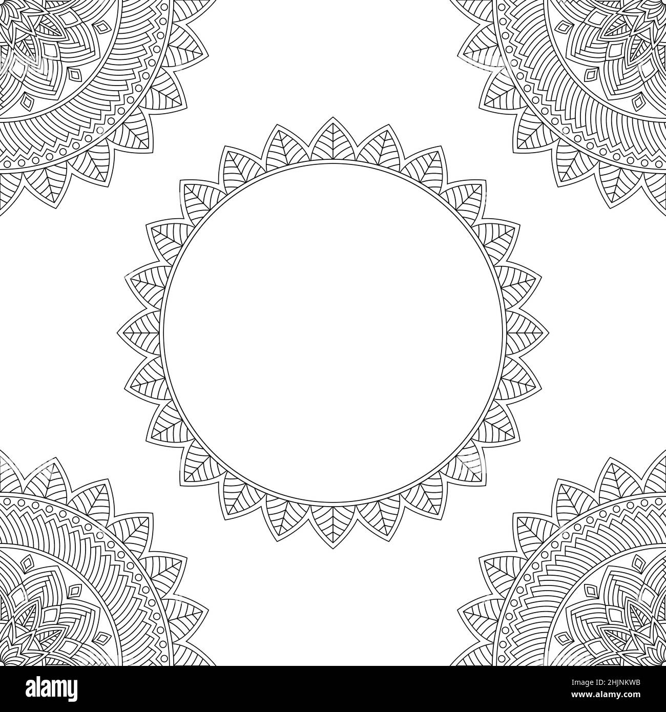 Arrière-plan avec mandalas florales, livre de coloriage, illustration vectorielle Illustration de Vecteur